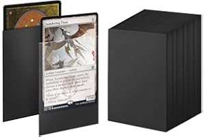 Lassuzie 300Pcs Fundas para Cartas 66x91mm, Negro Card Sleeves, Fundas para Cartas de Comercio, para Pokémon, Tarjetas Mágicas, MTG, Juego de Mesa, Sports Game