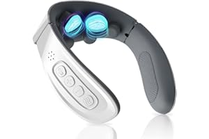 POLIGONO Massaggiatore Cervicale Elettrico Riscaldante, 5 Modalità, 15 Livelli Forza, Temperatura Costante, Tecnologia Bassa Bulbazione, Per Rimediare Mal di Schiena