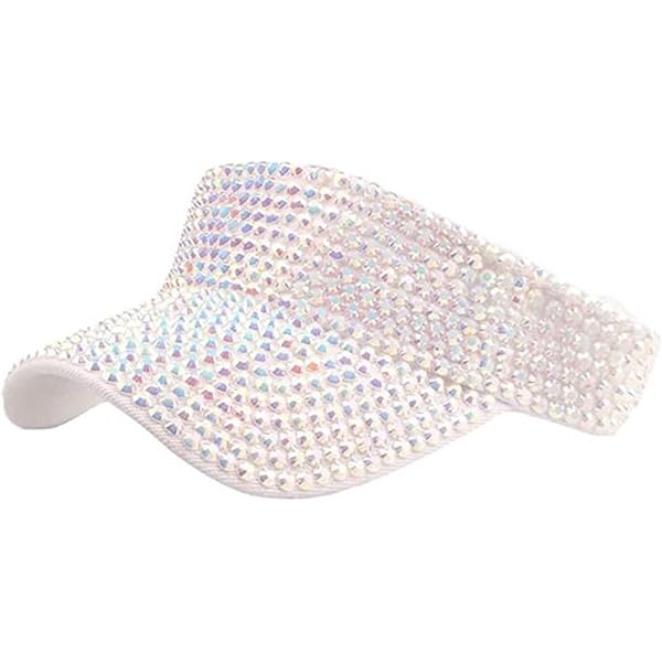ASUITOFK Bling Rhinestone Sport Sun Visor Hats One Size Black