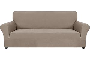 ‎YSTYLE Ystyle Sofa überzug 3 Sitzer Mit Armlehne, Stretch Sofabezug rutschfest, Modern Sofa Cover Für Hunde Haustiere, Atmungsaktiv Couch überzug Mit Elastic Bottom, Sand