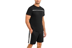 Marvmys Mens Pyjamas Short Sets Cotton Sleepwear Summer Pyjamas For Men Loungewear Pjs T-Shirt Top & Shorts Bottoms Casual Nightwearn