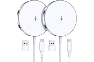 OANDYS Mag-Safe Ladegerät Wireless Charger iPhone, 15W Schnell Apple induktive ladestation für iPhone 16/15/14/13/12 Serie und AirPods 3/2/Pro 2, 2er-Pack 5ft Kabel,Mag-Safe Originalersatz