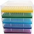 PCR Tube Rack for 0.2ml Micro-Tubes, 8 x 12 Array Pack of 5(Blue/Light Blue/Yellow/Purple/Green)