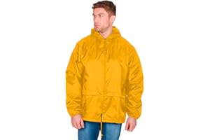 Style It Up Unisex Plain Rain Coat Mac Kagoul Jacket Water Proof Hooded Cagoul Adults Pac UK