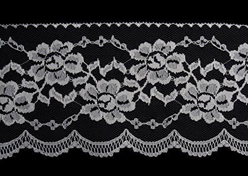 12cm Essential Trimmings Extra Wide Nylon Lace Trimming Ivory - per 25 metre roll