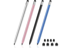 Digiroot Stylus Pen,4 STÜck Tablet Stift mit 8er Gummi Ersatzspitzen,2-in-1 Touchscreen Stift für alle Tablets/Smartphone, kompatibel mit Samsung/iPad/Android/IOS