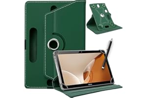 SELLING UNITED SU 10 inch Tablet Case - Universal Stand Case Folio Cover Magic Leather 360° Rotating Case Fits for ALL 10in Inch & 10.1in Inch Tablets + Stylus Pen (EMERALD)
