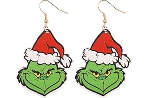 UNVOJL Christmas Grinch Earrings Classic Stole Nightmr Befre Christmas Earrings Green Dangle Drop Earrings Xmas Gift for Girls