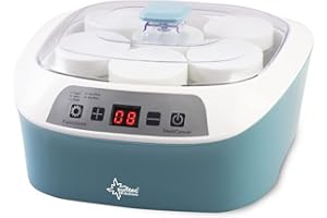SUNTEC WELLNESS SUNTEC yogurteria YOG-8588 Digital – Yogurt Senza Zucchero Fatto in casa – yogurteria con Timer – 6 coppette di Vetro da 170 ml con Coperchio – Ideale per muesli biologici – fermentazione a Macchina