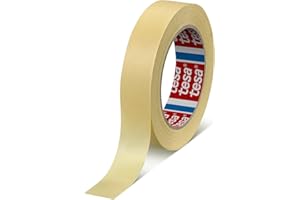 DPM TAPES Tesa 4323 taśma papierowa do maskowania, lakierowania, papieru gumowego, profesjonalna - wysokiej jakości klej (19 mm x 50 m)
