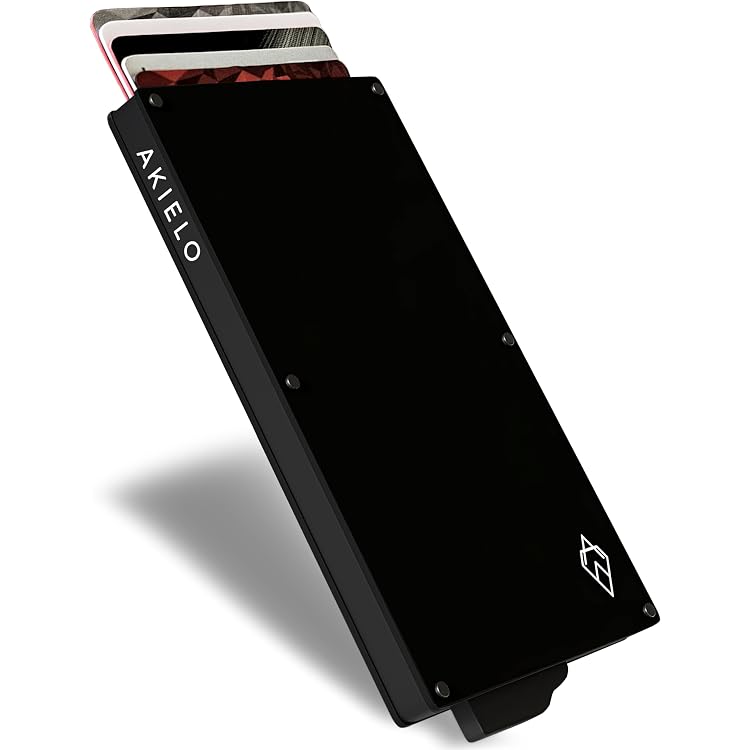Porte-cartes Portefeuille Homme Mince - Fermeture Magnétique, Protection RFID, Fibre De Carbone, Noir - 9