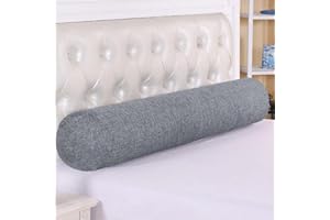 DG CATIEE Rundes Zylinder-Nackenrolle, Kopfteil, Nackenstütze, weich, bequem, Lendenwirbelstütze, Taillenkissen für Sofa, Couch, Bett, Lückenverschluss, 20 x 150 cm, Grau