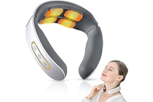 ZEBBYEE Massaggiatore Collo Cervicale, Massaggiatore Intelligente Collo Riscaldante 6 Modalità e 9 Livelli Impulsi Elettromagnetici Massaggiatore per Uso Domestico in Ufficio