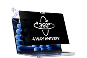 Protescreen 360° Magnetic Privacy Filter for MacBook Air 13.6 inch (M2/M3, 2022/2024)& MacBook Air 13 inch M4 2025, Anti Peep Anti Glare Blue Light Mac Privacy Film, 4-Way Filter
