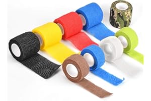 ATOMUS 9 pezzi/set Benda autoadesiva 5 cm e 2 cm per impugnatura del tatuaggio Macchina per bendaggio Penna Pet Veterinario Pronto soccorso Sport Polso e caviglia