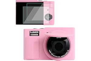 VOVMOEYA Étui pour appareil photo Panasonic Lumix TZ99 avec 2 protecteurs d'écran et sangle de maintien, étui en silicone DC-TZ99, souple et léger