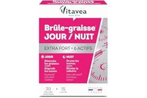VITAVEA BIEN-ETRE Vitavea - Complément alimentaire Minceur Brûle-graisse EXTRA FORT - Brule graisse : Guarana Chrome - Detox Draineur : Marc de raisin / Artichaut Citron - 30 gélules végétales - Fabriqué en France