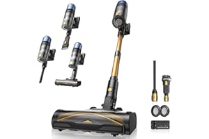 Proscenic Bezprzewodowy odkurzacz P15, 580 W/70 min/50 Kpa, akumulatorowy mop elektryczny, mocny, regulowany drążek teleskopowy i konstrukcja wolnostojąca, technologia GreenEye, do podłóg/dywanów