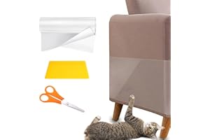 Meloditrunk 20cm*500cm Protector de Muebles contra Arañazos de Gatos, Cinta Anti Arañazos para Gatos y Perro, Transparente Películas Adhesivas Protección Rascador, para Puerta, Sofá, Pared de Madera