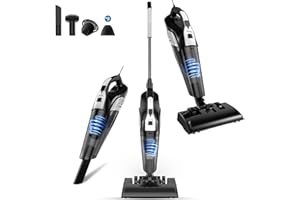 Hihhy Staubsauger, 18Kpa 600w Starke Saugleistung Staubsauger Beutellos, 4-in-1 Staubsauger und Handstaubsauger Leicht Kompakt, Stielstaubsauger mit Kable für Tierhaare, Hartböden, Auto