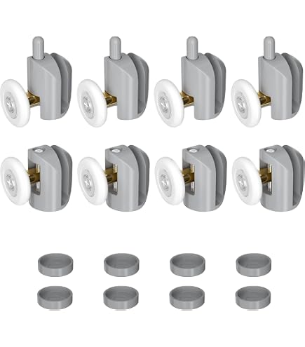 Kit 4 Roulettes Pour Porte De Douche Coulissante - Compatible Verre 4-6mm, Réglable En Hauteur, Glissement Silencieux, Finition Chromée