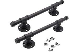 ‎GOLDENWARM goldenwarm 2 Stück Schmiedeeisen Schiebetür Handgriff Türgriff Scheunentor Griff Ziehgriff Türbeschlag 360mm Torbeschlag Barn Schiebetür Griffe Schwarz LS0503