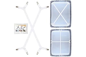 QoeCycth Bed Sheet Holder Straps, 2Pcs Adjustable Crisscross Fitted Sheet Band Straps Grippers Suspenders, Triangle Elastic Mattress Cover Holder Fasteners for All Bed Sheets, Mattress Covers