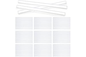 Hocansen 100 Pezzi Bastoncini Stick Colla Caldo 7x100mm Bastoncini di Colla Stick Hot Melt Trasparente Barre di Gomma Termiche Bastone Della Colla per Pistola Fai da Te (RJB/7x100)