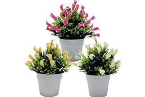 Fycooler Calla Lilien Künstliche Blumen Eingetopft - 3 Stück Künstliche Callalilie im Topf - Künstliche Callalilie Blüht Grünpflanzen für DIY Blumenarrangements Braut Hochzeit Home Dekoration