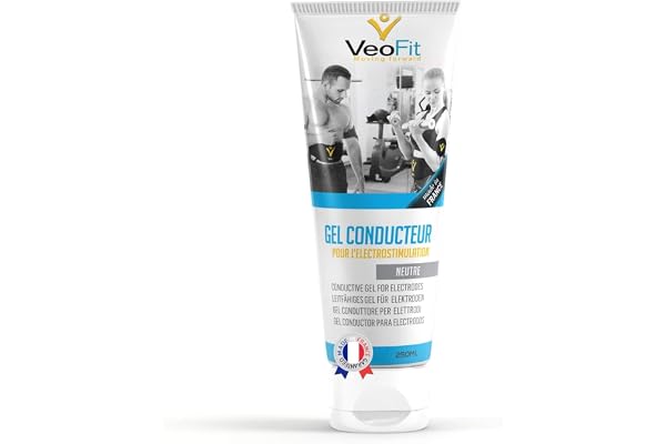 VeoFit Gel Conducteur Electrostimulateur 250mL Made in France pour Ceinture Abdominale electrostimulation Contact…