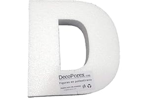 Decoporex – Lettre D en polystyrène expansé de 20 cm de hauteur et 3 cm d'épaisseur