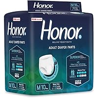 Honor Adult Diaper Pants, Medium - 10 Count (65-85 cms | 24-33 inches)
