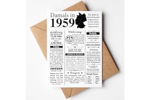 VP-DSGN Geburtstag - 1959 - Postkarte Zeitungsartikel Fakten zum Jahrgang - Deko Geschenkideen zum Geburtstag, Mann Frau - damals in 1959