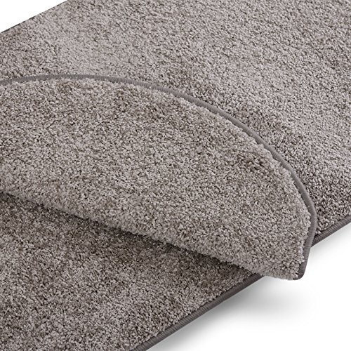 Stufenmatten uni silbergrau | Qualitätsprodukt aus Deutschland | GUT Siegel | kombinierbar mit Läufer | 65x23,5 cm | halbrund | 15er Set