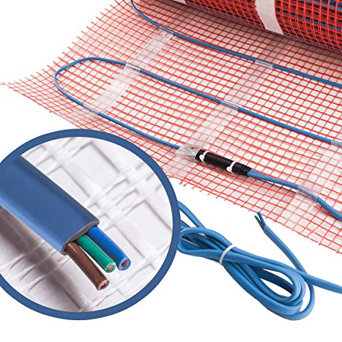 VILSTEIN© Elektrische Fußbodenheizung (1,5m² – 3m lang / 0,5m breit) Elektro Fußboden-Heizmatte 150W/m² für Fliesen-boden Fußboden-Heizsystem Elektrisch inkl. Thermostat TWIN Technologie Komplett-Set - 2