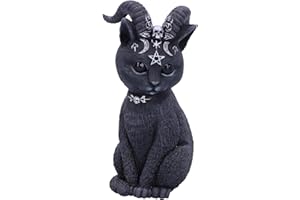 Nemesis Now Cult Cuties - Statuetta di Pawzuph, 11 cm, in resina, motivo gatto cornuto spaventosamente adorabile, ornato con piccoli teschi, pentagrammi e lune, in resina di alta qualità, dipinto a