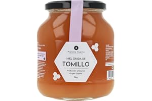 PLANETA HUERTO Planète potager | Miel cru de thym 1 kg artisanal 100 % naturel d'origine Espagne - Miel cru non filtré ni pasteurisé, haute concentration de nectar de thym pour une nutrition saine