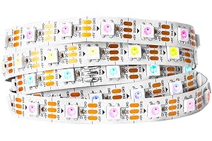 BTF-LIGHTING WS2812b 60leds 60pixels Flexible Individuellement adressable Led Strip Dream Color Non-étanche DC5V 1m