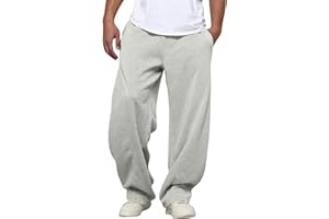 Nuqqichongtian Herren Baggy Jogginghose Breite Jogging Hose Weites Bein Sweatpants Lang Sporthose Sweat Pants Men Winter Warme Männer Sweathose Mit Taschen Trainingshose