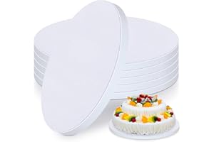 BAFUMIU (5 Stück) Cake Drum, Cakeboard 30 cm Rund, Tortenunterlage Rund 30 cm x 12 mm, Wiederverwendbare Tortenplatte Pappe für Kuchen, Tortenplatte für 8-11 Inch Kuchen und Desserts (Weiß)