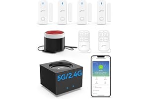 CPVAN House Alarms Security System(2.4GHz&5GHz WiFi), Alarm Systems for Your Home, APP Alert, Remotes, Door/Window Sensors, Base Station and Siren, for Kids Elders Safety, Works with Alexa.