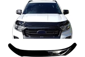 PINOCHUKKA COMPATIBLE WITH Ford Ranger [2015-2019] Bonnet Guard Wind Stone Deflector Protector with Fixing
