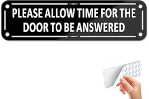 Goodvia Please Allow Time for Door to be Answered Sign Aluminum Self adhesive sticker 16x4.5cm