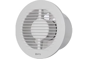 LIRAST Ø 125 mm, biały wentylator łazienkowy z timerem, wentylator z łożyskiem kulkowym, wentylator do efektywnej wentylacji w łazience, kuchni, toalecie