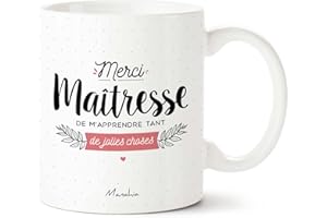 Manahia Mug Cadeau Maîtresse - Merci Maîtresse pour cette Chouette Année - Tasse personnalisée Maitresse - Imprimé en France - 330 mL Céramique - Fin d'Année Scolaire - Merci Maîtresse
