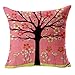 Produktbild MMLsure® Dekokissen Mit FüllungBaumwolle Leinen KissenbezugVogel Blumen Baum Ölgemälde Stil KissenbezugSofakissen Lendenkissen Wurfkissenbezug Kissenhülle45 x 45 cm (B)