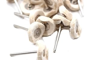 Preamer Cepillo de rueda de pulido de tela de 1/8 pulgadas, mango de 1 pulgada, compatible con la mayoría de brocas rotativas, juego de 20