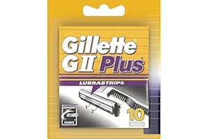 Gillette Lames de Rasoir Homme GII Plus Lubrastrip, Pack de 10 Lames de Recharges [OFFICIEL]