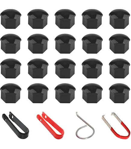 moinkerin 20 Pièces Cache Ecrou 17 mm Capuchons Protection Hexagonal