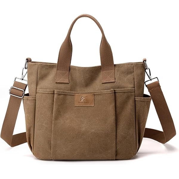 Eshow Handtas voor dames en meisjes, schoudertas, grote capaciteit, schoudertas van canvas, meerkleurig, voor dagelijks gebruik, school, school, universiteit, werk, vrije tijd, winkelen, reizen, Blauw